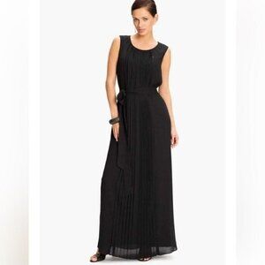 Mitera the Grace dress maxi with front pleats, belt, & breast feeding opening M